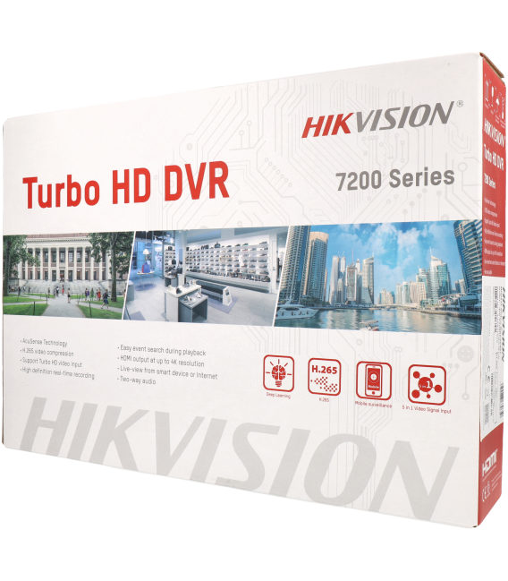 HIKVISION PRO 5 in 1 (hd-cvi, hd-tvi, ahd, analog and ip) recorder of 4 channel and 8 mpx maximum resolution