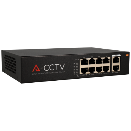 A-CCTV 10 port-Switch mit 8 PoE-Ports