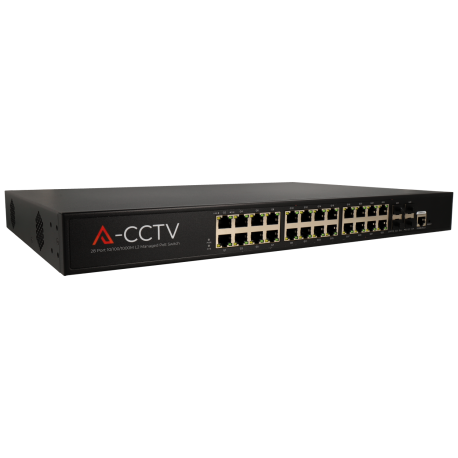 A-CCTV 28 port-Switch mit 24 PoE-Ports