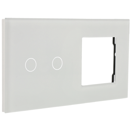 A-SMARTHOME switch panel with 2 buttons and frame for 1 device