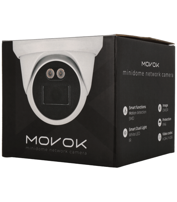 C​améra MOVOK mini-dôme ip avec 3 megapíxeles et objectif fixe 