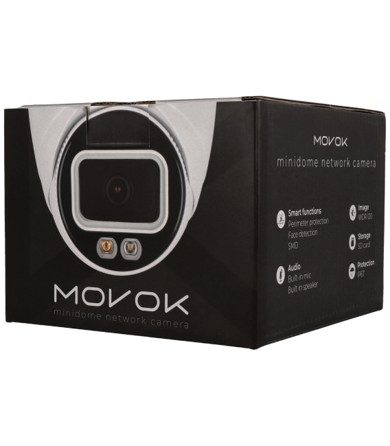 Telecamera MOVOK minidome ip da 5 megapixel e ottica fissa 