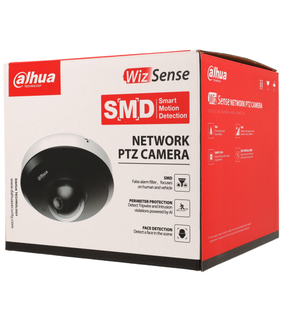 Cámara DAHUA ptz ip de 4 megapíxeles y óptica varifocal motorizada (zoom) 