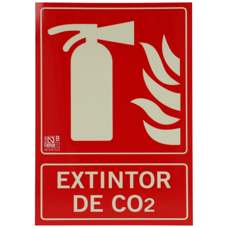 Cartel extintor de co2 