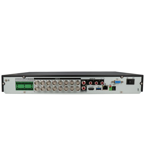 Grabador 5 en 1 (hd-cvi, hd-tvi, ahd, analógico y ip) DAHUA de 16 canales y 8 mpx de resolución máxima