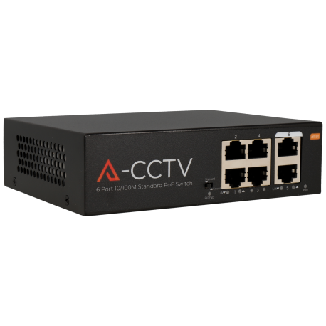 A-CCTV 6 port-Switch mit 4 PoE-Ports